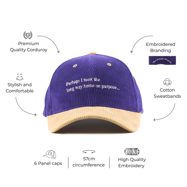 Self-Contemplation Colourblocked Corduroy Cap