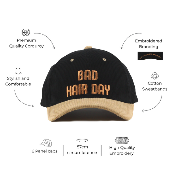 Bad Hair Day Colourblocked Corduroy Cap