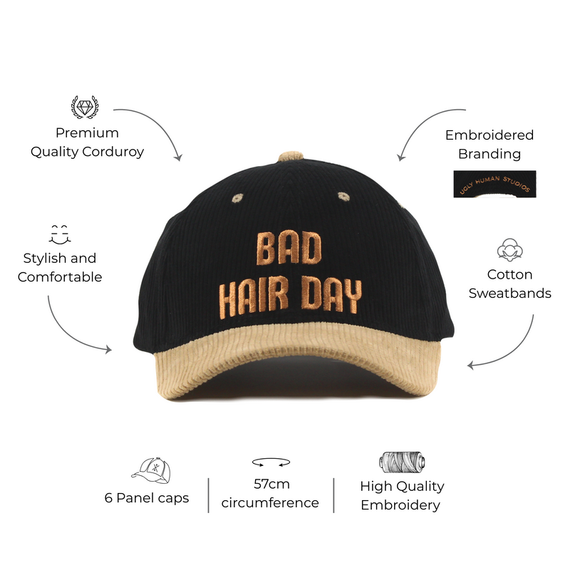 Bad Hair Day Colourblocked Corduroy Cap