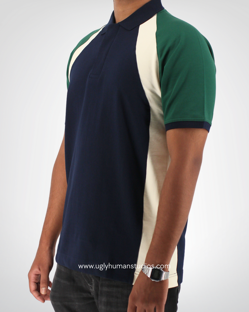 Mediumweight Multi-Panel Polo Neck T-shirt