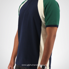 Mediumweight Multi-Panel Polo Neck T-shirt