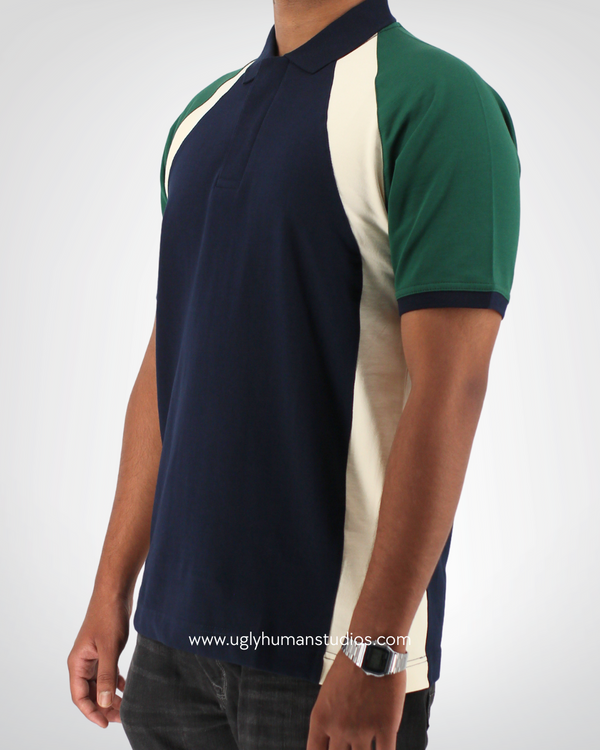 Mediumweight Multi-Panel Polo Neck T-shirt