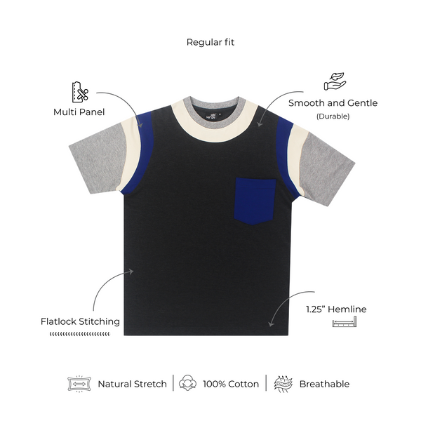 Mediumweight Multi-Panel Regular Fit T-shirt with Pocket