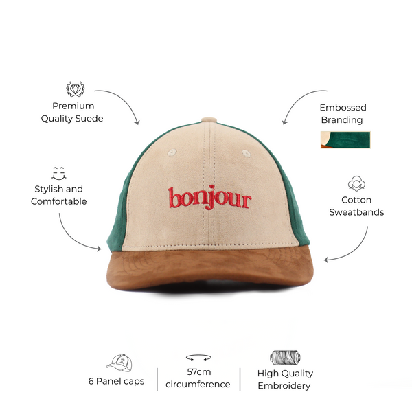 Bonjour Faux Suede Colourblocked Cap
