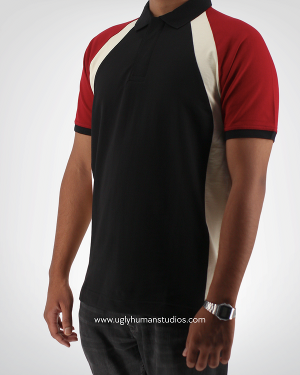 Mediumweight Multi-Panel Polo Neck T-shirt