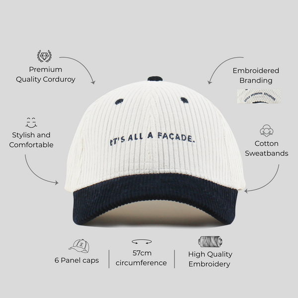 Facade Corduroy Colourblocked cap