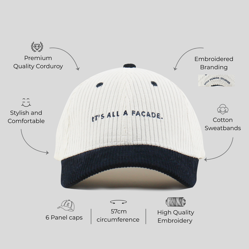 Facade Corduroy Colourblocked cap