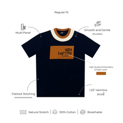 Mediumweight Multi-Panel Logo Embroidered T-shirt