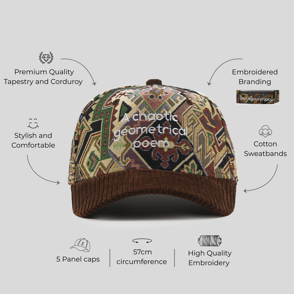 Geometrical Poem Jacquard 5 Panel Cap