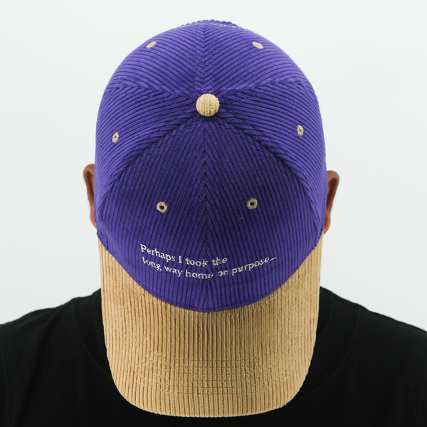 Self-Contemplation Colourblocked Corduroy Cap