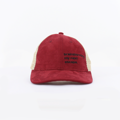 Escapism Faux Suede and Mesh Colourblocked Cap
