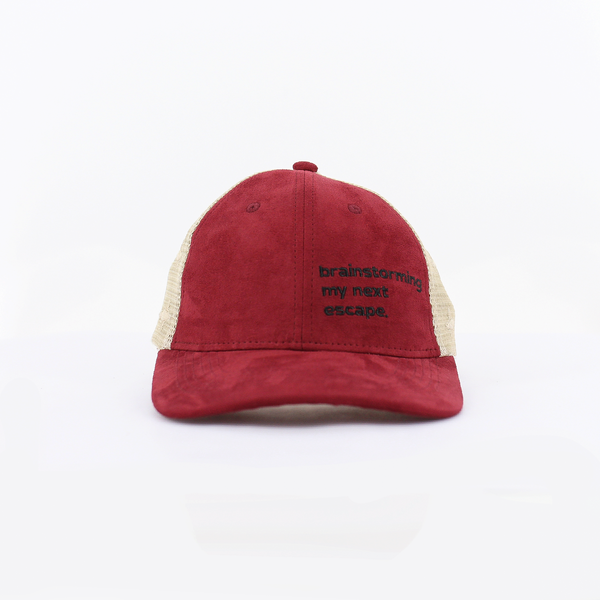 Escapism Faux Suede and Mesh Colourblocked Cap