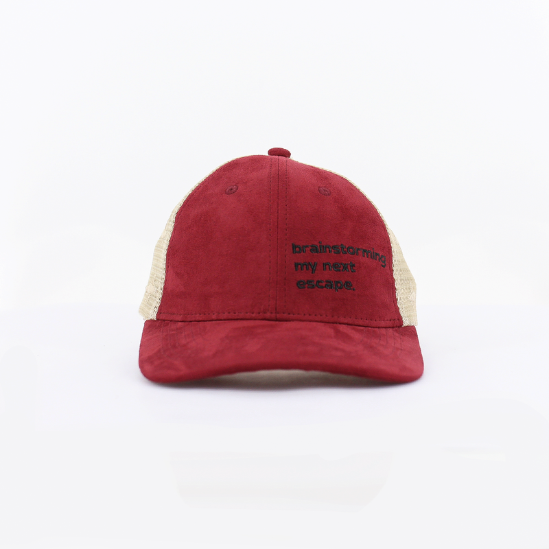 Escapism Faux Suede and Mesh Colourblocked Cap