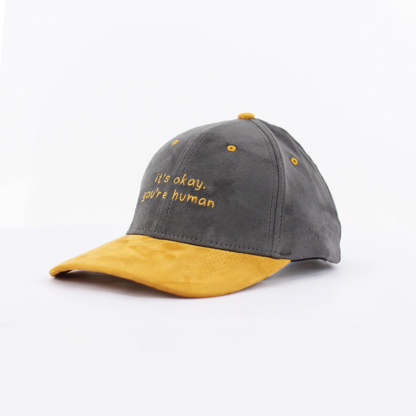 Thoughtful Faux Suede Colourblocked Cap