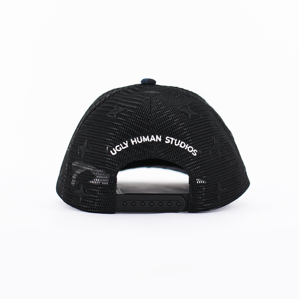 Animal Print Faux Suede and Mesh Colourblocked Cap