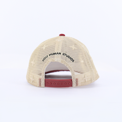 Escapism Faux Suede and Mesh Colourblocked Cap