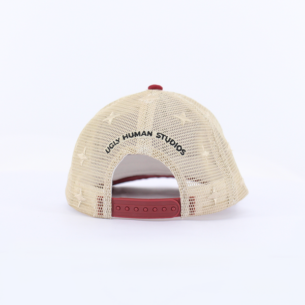 Escapism Faux Suede and Mesh Colourblocked Cap