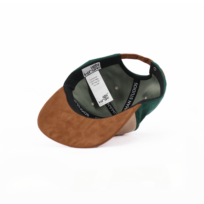 Bonjour Faux Suede Colourblocked Cap