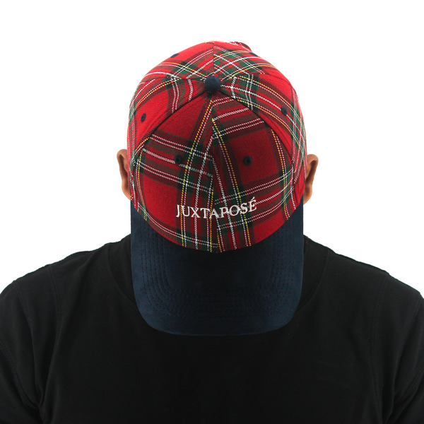 Juxtaposé Colourblocked Tartan Cap