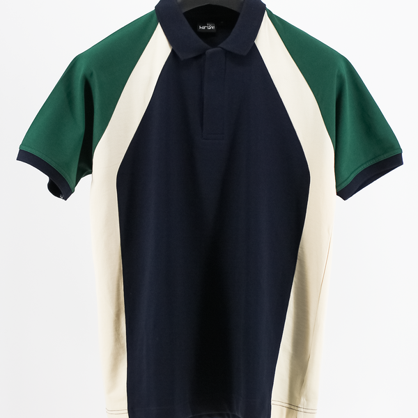 Mediumweight Multi-Panel Polo Neck T-shirt