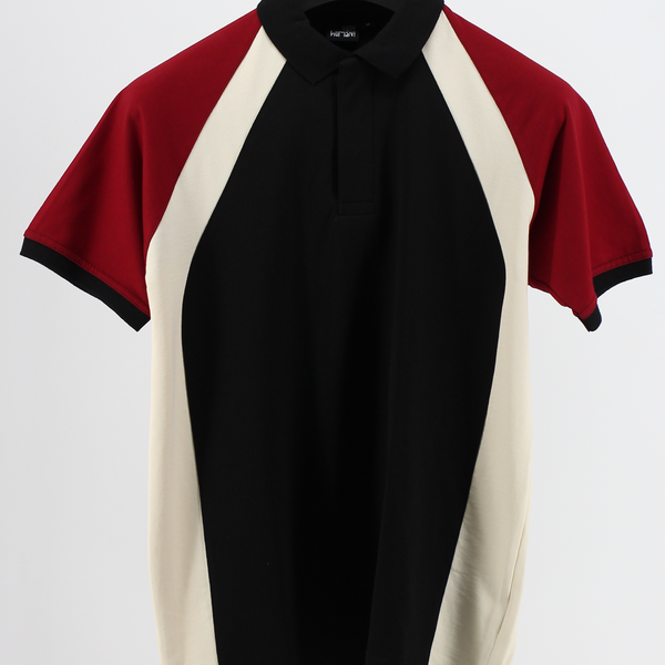 Mediumweight Multi-Panel Polo Neck T-shirt