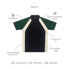 Mediumweight Multi-Panel Polo Neck T-shirt
