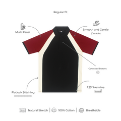 Mediumweight Multi-Panel Polo Neck T-shirt