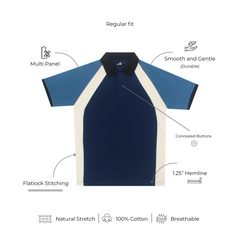 Mediumweight Multi-Panel Polo Neck T-shirt