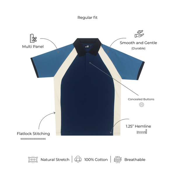 Mediumweight Multi-Panel Polo Neck T-shirt